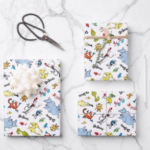 The World of Dr. Seuss Pattern Wrapping Paper Sheet