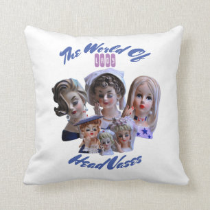 The World of Lady Head Vases Throw Pillow