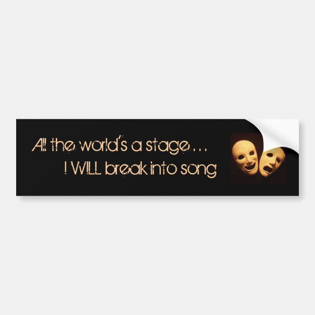 The world of musical theatre bumper sticker (Front)