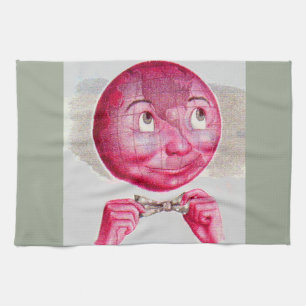 The World on His Mind Kitchen Towel