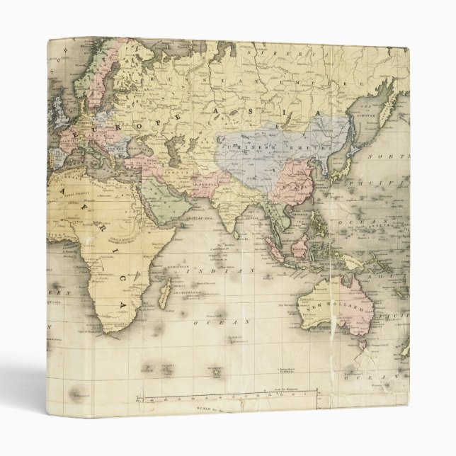 The World on Mercator's Projection | 1840 Binder (Front/Spine)