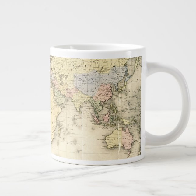 The World on Mercator's Projection | 1840 Large Coffee Mug (Right)