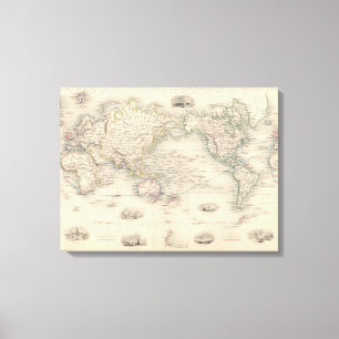 The World On Mercator's Projection Canvas Print