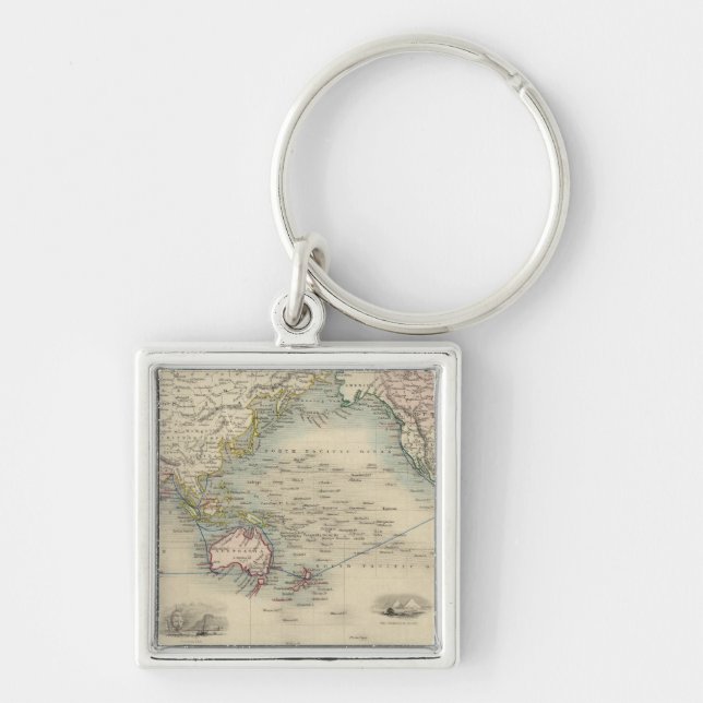 The World On Mercator's Projection Keychain (Front)