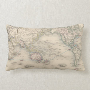 The World On Mercator's Projection Lumbar Pillow