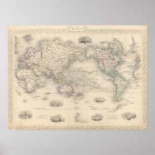 The World On Mercator's Projection Poster