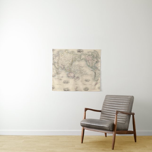 The World On Mercator's Projection Tapestry (In Situ (Horizontal))