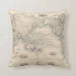 The World On Mercator's Projection Throw Pillow