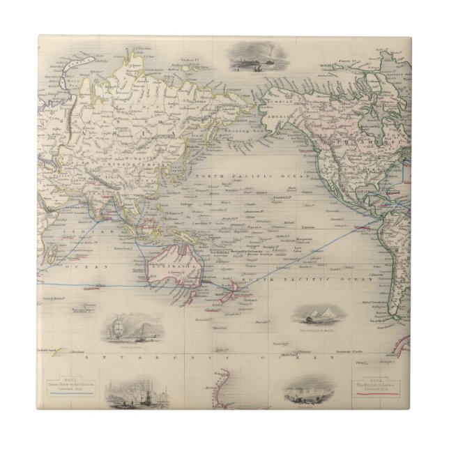 The World On Mercator's Projection Tile (Front)