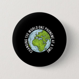 The World One Phoneme At A Time Dyslexia Awareness 2 Inch Round Button