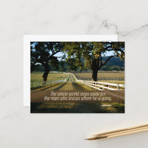 "The world steps aside" Inspirational Quote Postcard