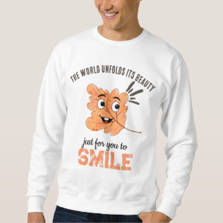 The World Unfolds Its Beauty Smiling Leaf Crewneck Sweatshirt