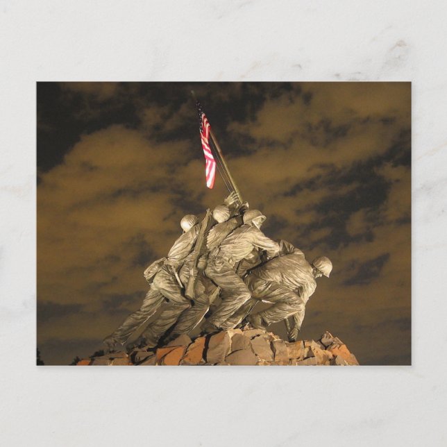 The World War II Iwo Jima Memorial Arlington VA Postcard (Front)