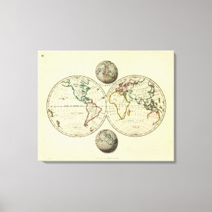 The World with continental boundaries Canvas Print