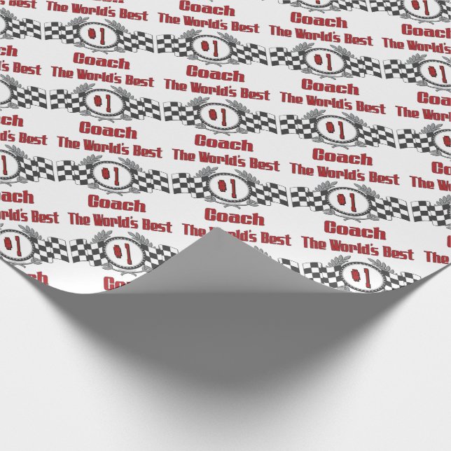 The World's Best Coach - Number One Wrapping Paper (Corner)