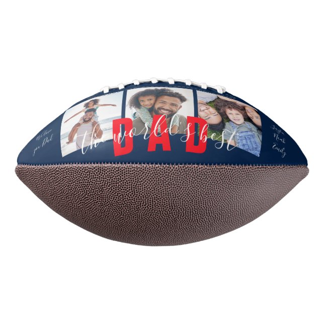 THE WORLD'S BEST DAD Custom Photo Personalized Football (Rotated 270)