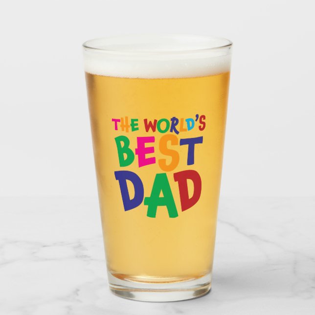 The World's Best Dad on Glass Mug (Front Filled)