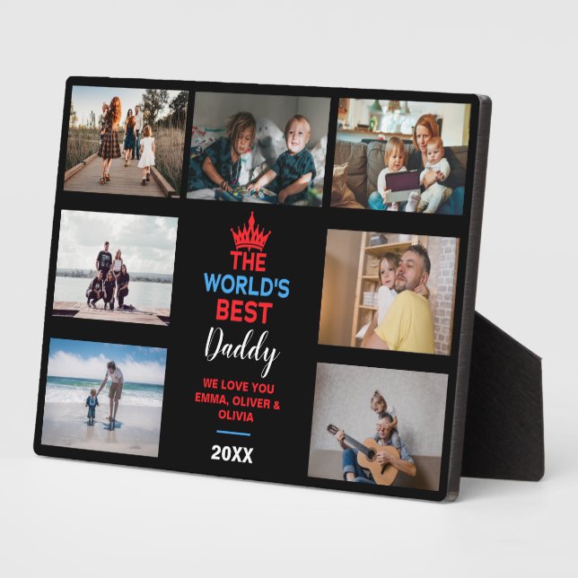 The World's Best Daddy, Black Custom Picture Plaque (Side)