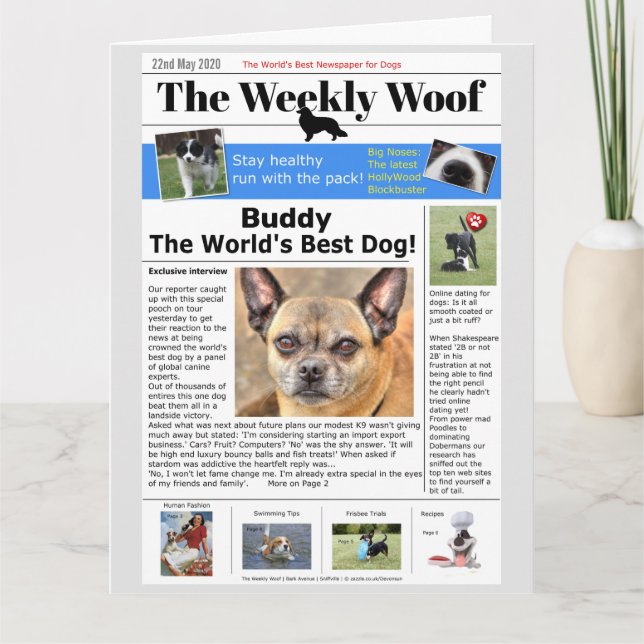 The World's Best Dog Birthday Card (Front)