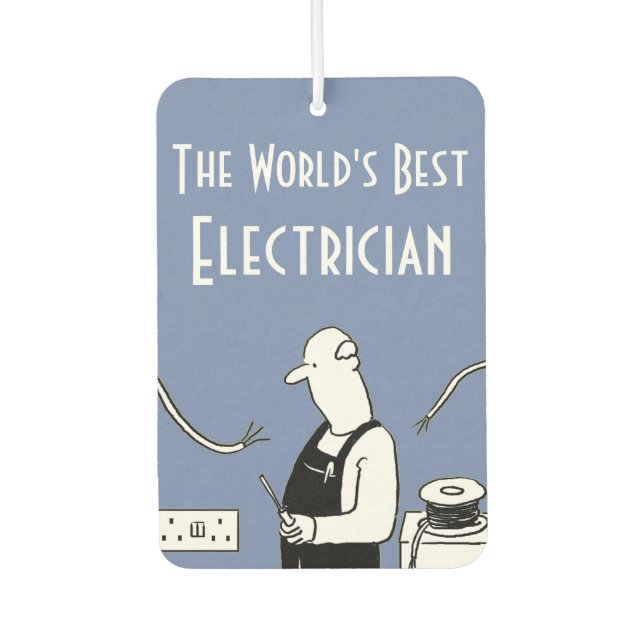 The World's Best Electrician Car Air Freshener (Front)