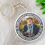 The World's Best Grandpa Modern Custom Photo Keychain<br><div class="desc">This simple and classic design is composed of serif typography and add a custom photo.</div>