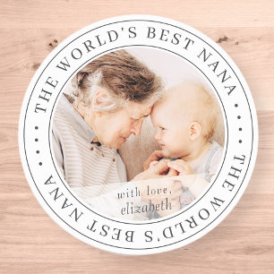 The World's Best Nana Classic Simple Photo Classic Round Sticker