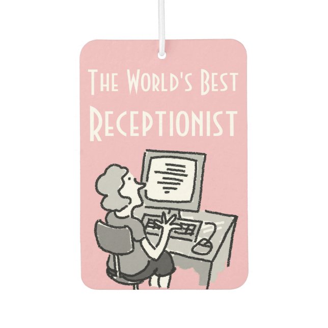 The World's Best Office Receptionist Air Freshener (Front)