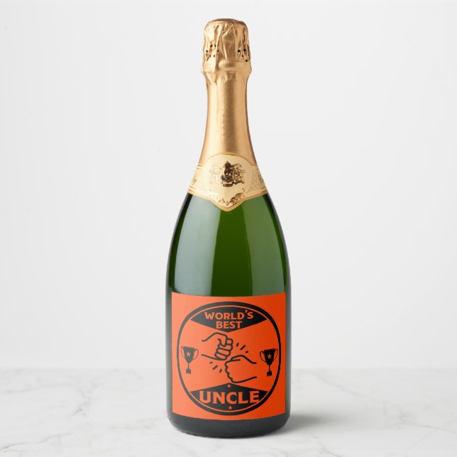 The worlds Best Uncle Sparkling Wine Label (Front)