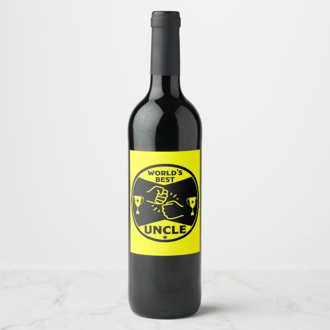 The worlds Best Uncle Wine Label (Front)