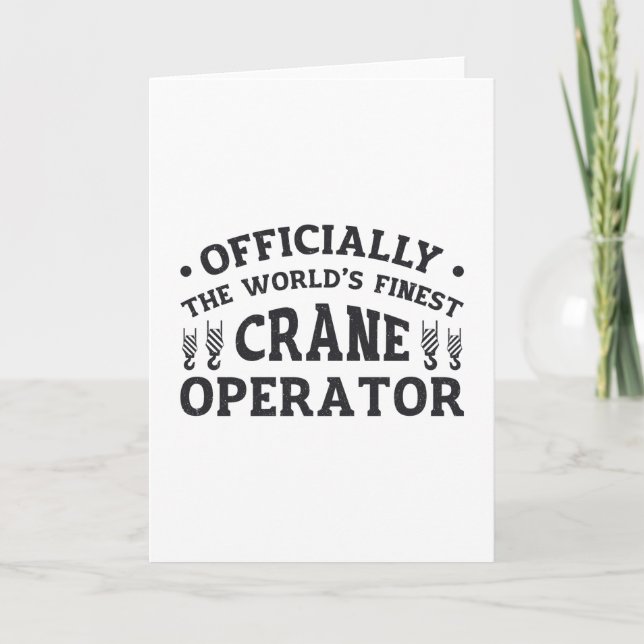 The World's Finest Crane Operator Driver Worker Card (Front)