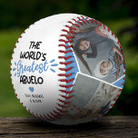 The World's Greatest Abuelo 4 Photo Baseball<br><div class="desc">Keepsake grandfather baseball gift featuring 4 family pictures for you to replace with your own,  the cute saying "the world's greatest abuelo",  a blue heart,  and the kids names.</div>