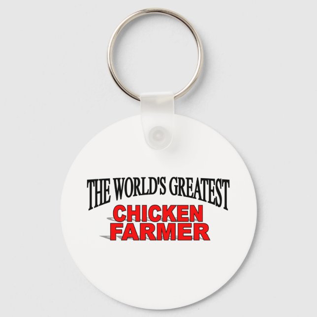 The World's Greatest Chicken Farmer Keychain (Front)