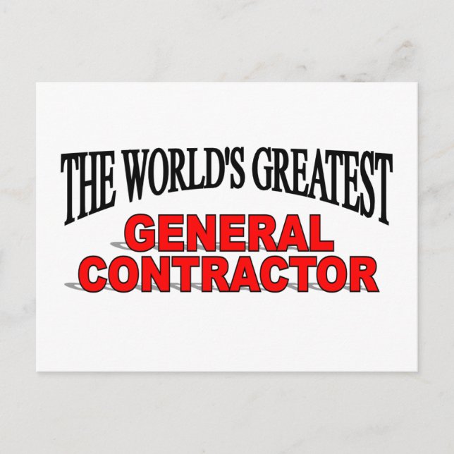 The World's Greatest General Contractor Postcard (Front)