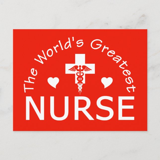 The World's Greatest Nurse postcard, customize Postcard (Front)