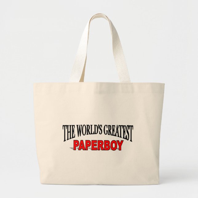 The World's Greatest Paperboy Large Tote Bag (Front)