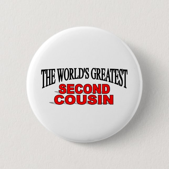 The World's Greatest Second Cousin 2 Inch Round Button (Front)