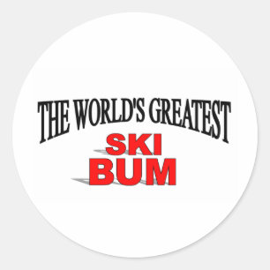 The World's Greatest Ski Bum Classic Round Sticker