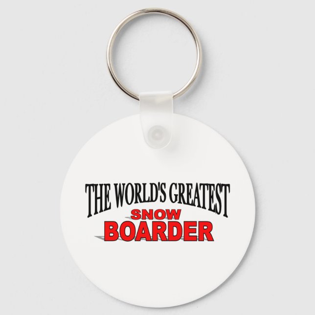 The World's Greatest Snow Boarder Keychain (Front)