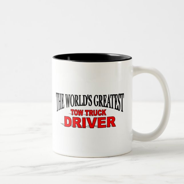 The World's Greatest Tow Truck Driver Two-Tone Coffee Mug (Right)