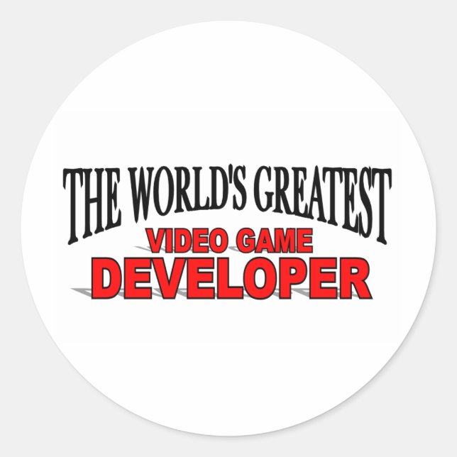 The World's Greatest Video Game Developer Classic Round Sticker (Front)
