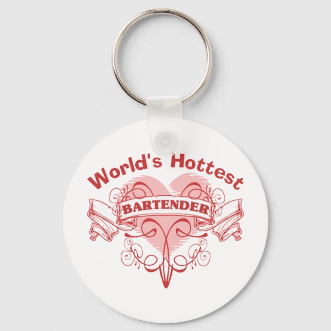 The World's Hottest Bartender Keychain (Front)