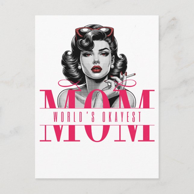 The world's mediocre mom - Retro Edition Postcard (Front)