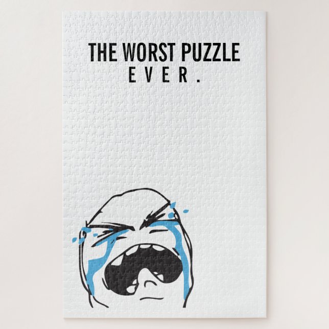 THE WORST PUZZLE EVER troll joke crying le-me meme (Vertical)
