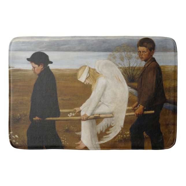 The Wounded Angel (by Hugo Simberg) Bath Mat (Front)