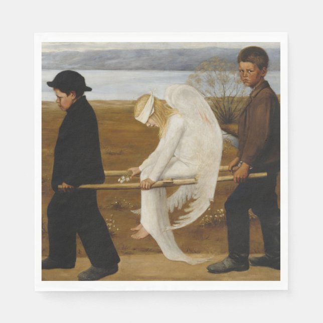 The Wounded Angel (by Hugo Simberg) Napkin (Front)
