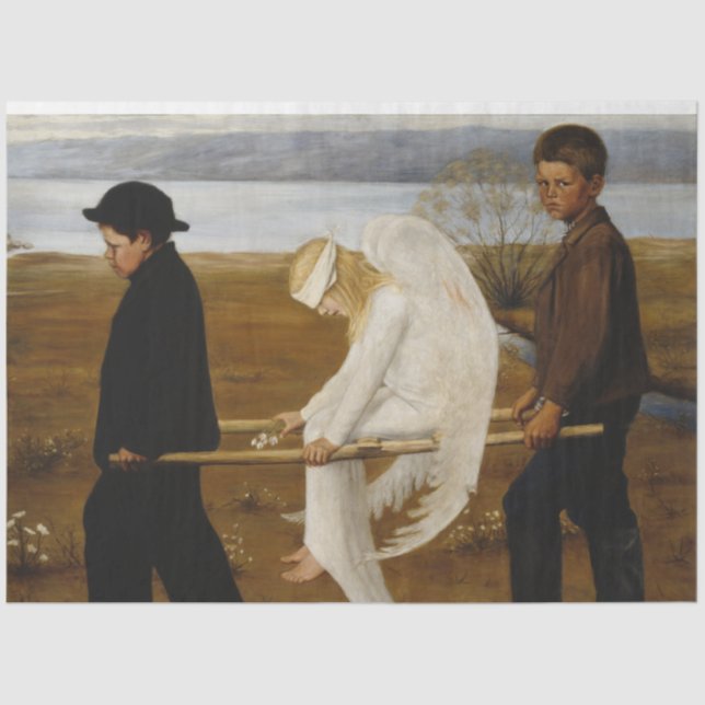 The Wounded Angel (by Hugo Simberg) Tissue Paper (Front)