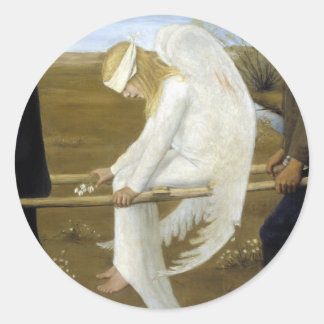 The Wounded Angel (detail) Classic Round Sticker