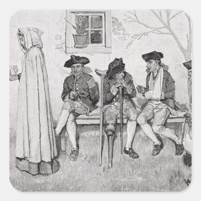 The Wounded Soldiers Sat Along the Wall' Square Sticker (Front)