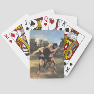 The Wrestlers by Gustave Courbet Playing Cards
