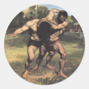 The Wrestlers Classic Round Sticker